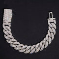 16MM Single Row Moissanite Cuban Link Bracelet