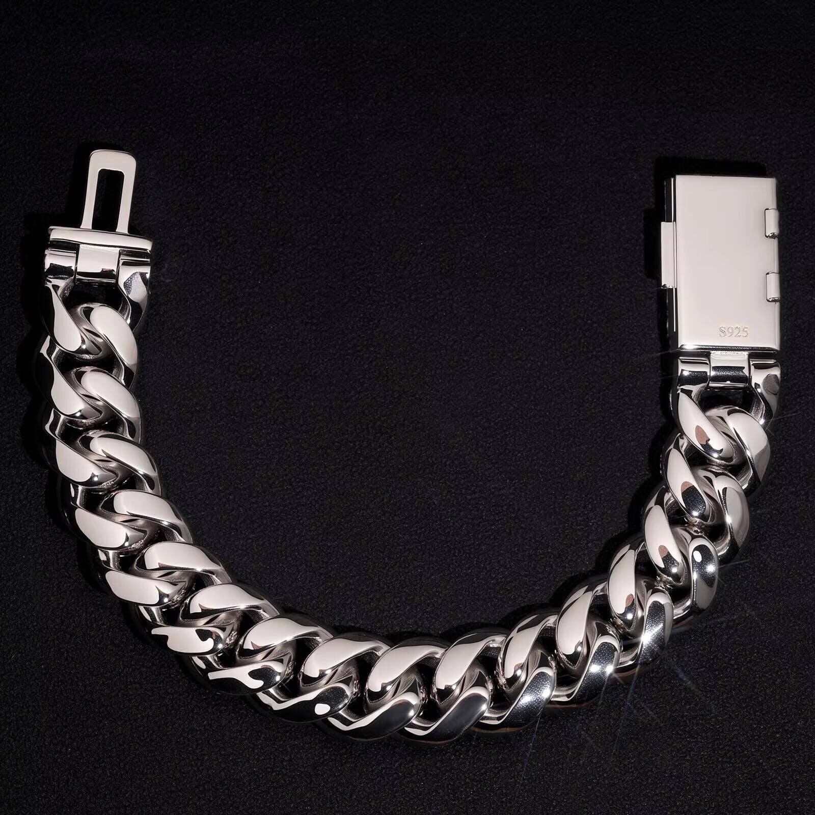 16MM Single Row Moissanite Cuban Link Bracelet
