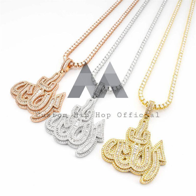 Iced Out Allah Symbol Pendant Moissanite Diamonds Pass Diamond Tester Fit For 3MM Tennis Chain