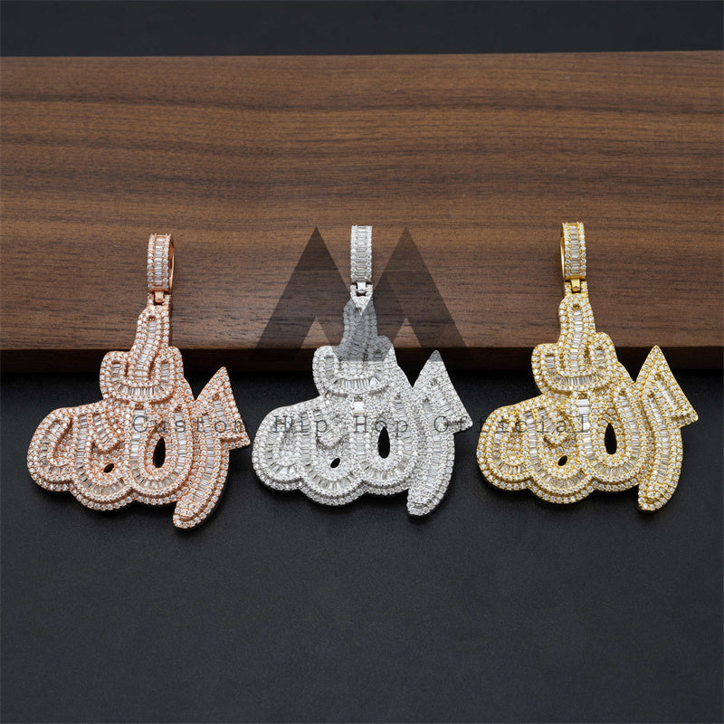 Iced Out Allah Symbol Pendant Moissanite Diamonds Pass Diamond Tester Fit For 3MM Tennis Chain