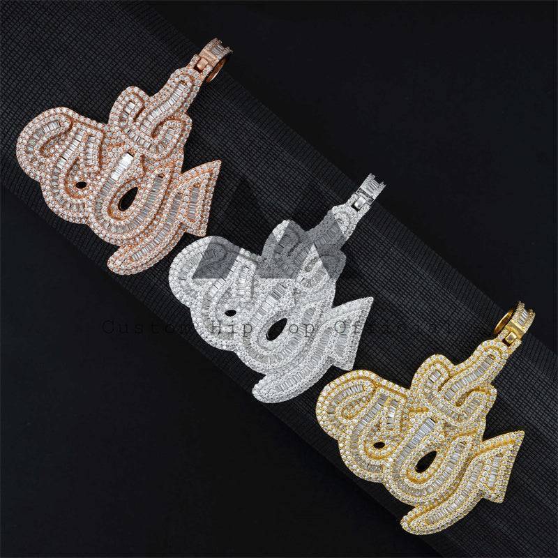 Iced Out Allah Symbol Pendant Moissanite Diamonds Pass Diamond Tester Fit For 3MM Tennis Chain