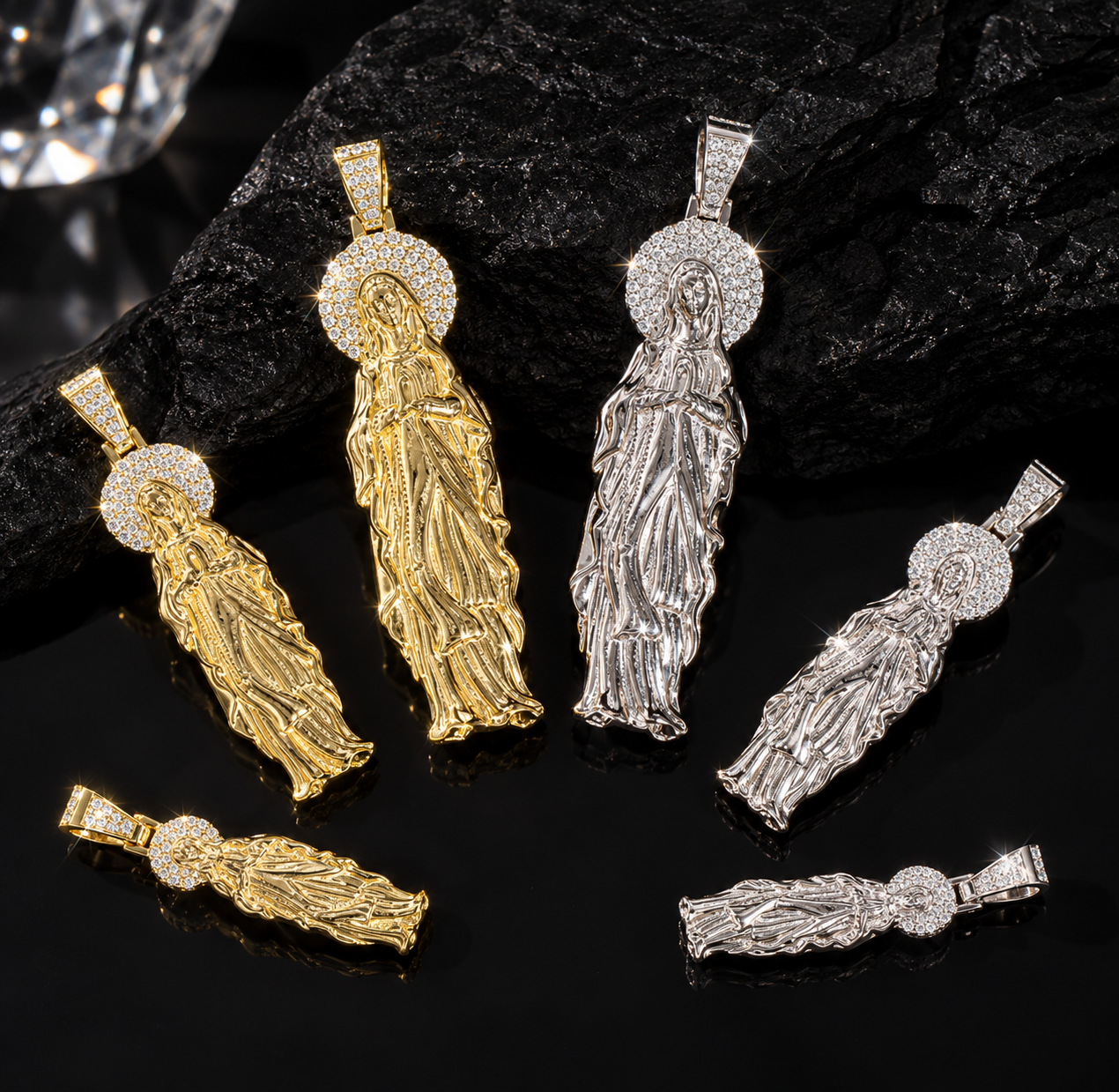 Men's 925 Silver Iced Out Moissanite Jesus Pendant, Hip Hop Jewelry