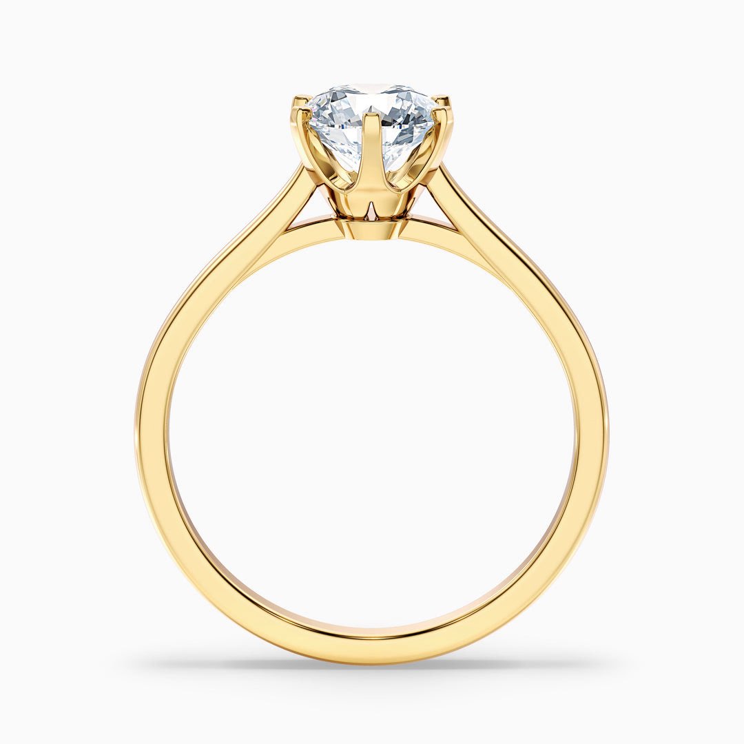 1 Carat Round Solitaire Lab Grown Diamond Ring in 10k White Gold