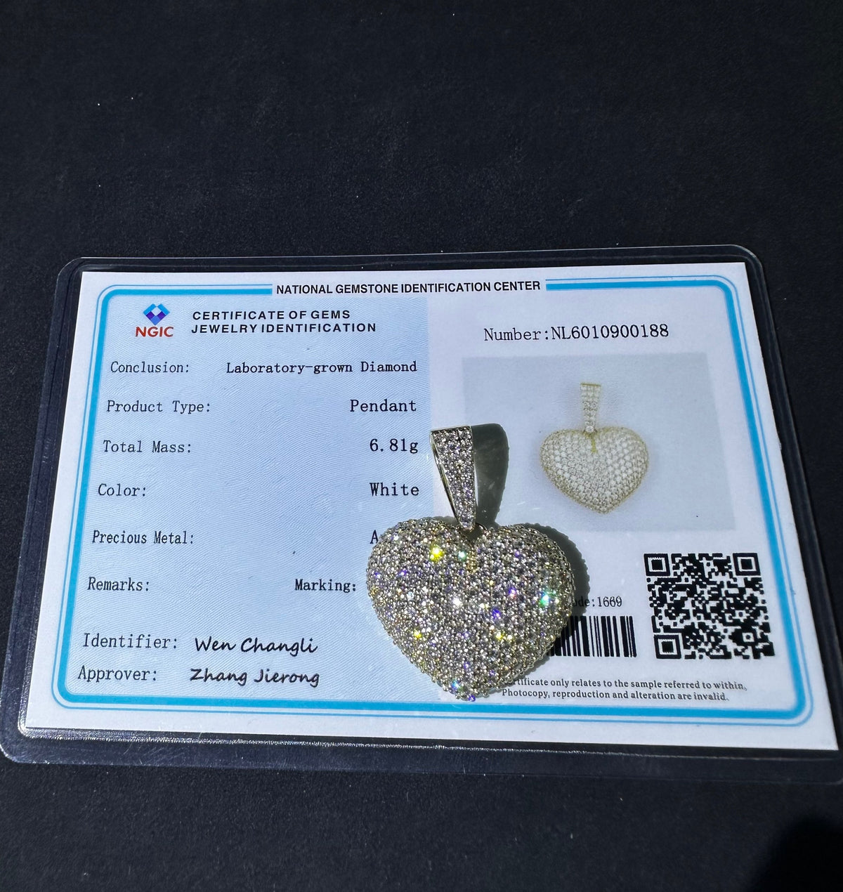 10K Yellow Gold Lab Diamond Heart Pendant
