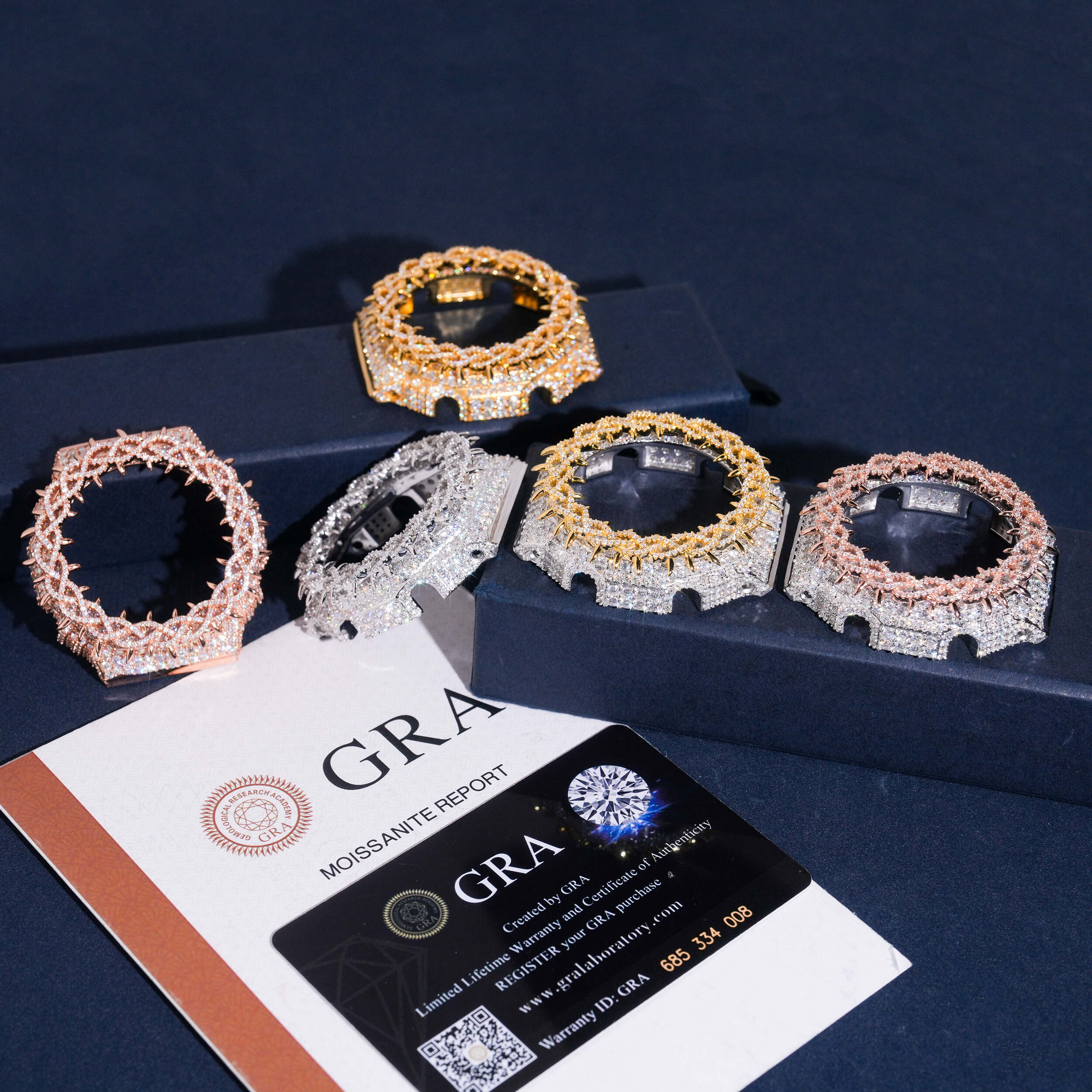 Barbed Spike G Shock GA2100 Moissanite Watches Case 10K Gold
