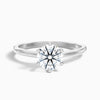 1 Carat Round Solitaire Lab Grown Diamond Ring in 10k White Gold