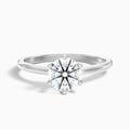 1 Carat Round Solitaire Lab Grown Diamond Ring in 10k White Gold