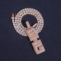 "BIG" Custom Moissanite Name Pendant 14K Gold