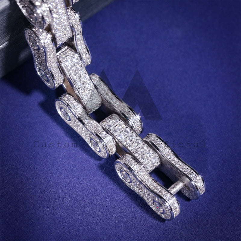 Мужские ювелирные изделия в стиле хип-хоп 13 мм, браслет со льдом, велосипедное звено, муассанит, алмазный проход, тестер для бриллиантов