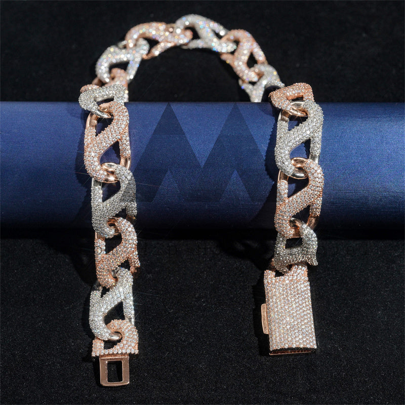 18MM Rose Gold Byzantine Chain with Moissanite Diamonds for Hip Hop4