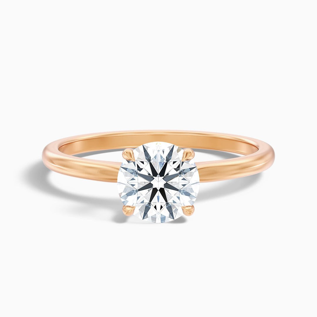 1 Carat Round Solitaire Lab Grown Diamond Ring in 10k White Gold