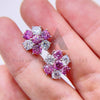 Iced Out Women And Men White Mix Pink Moissanite Cluster Earrings 12MM Screw Back