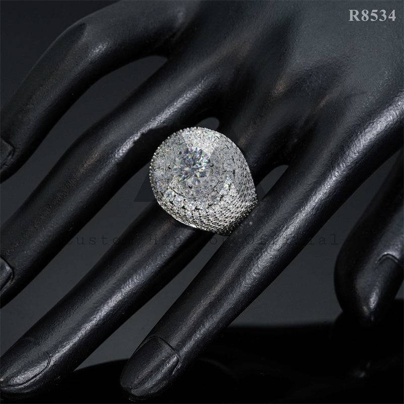 Gra Certificated Pass Diamond Tester 925 Silver Men Iced Out Moissanite Cluster Ring VVS Grade