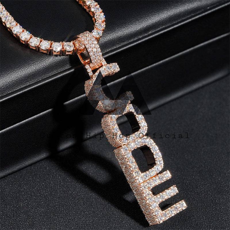 "CODE" Custom Moissanite Pendant 14K Gold