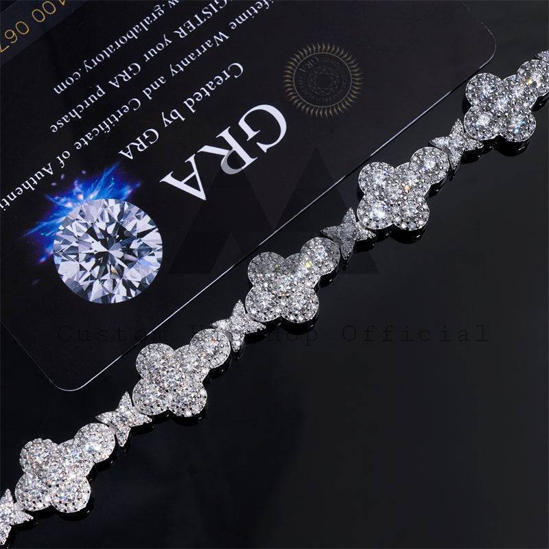 New Arrival Gra Certificated 6MM Cross Bracelet Moissanite Diamond 925 Sterling Silver