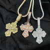 Hip hop iced out moissanite cross pendant for 5mm tennis chain jewelry