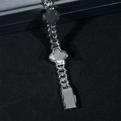 Iced Out Pass Алмазный тестер Муассанит 10 мм Клевер Кубинский браслет Серебро 925 пробы Iced Out для мужчин