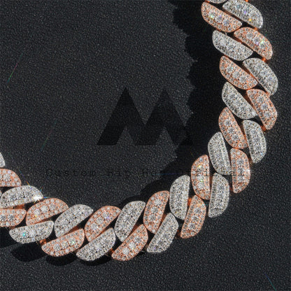 Luxurious 18MM Rose Gold Cuban Link Bracelet with VVS Moissanite Diamonds1