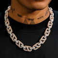 Rose Gold Two Tone VVS Moissanite Iced Out 15MM Cuban Chain Hip Hop Jewelry2