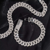 Pass Diamond Tester Hip Hop Iced Out 12MM Silver 925 Moissanite Diamond Baguette Cuban Chain Necklace