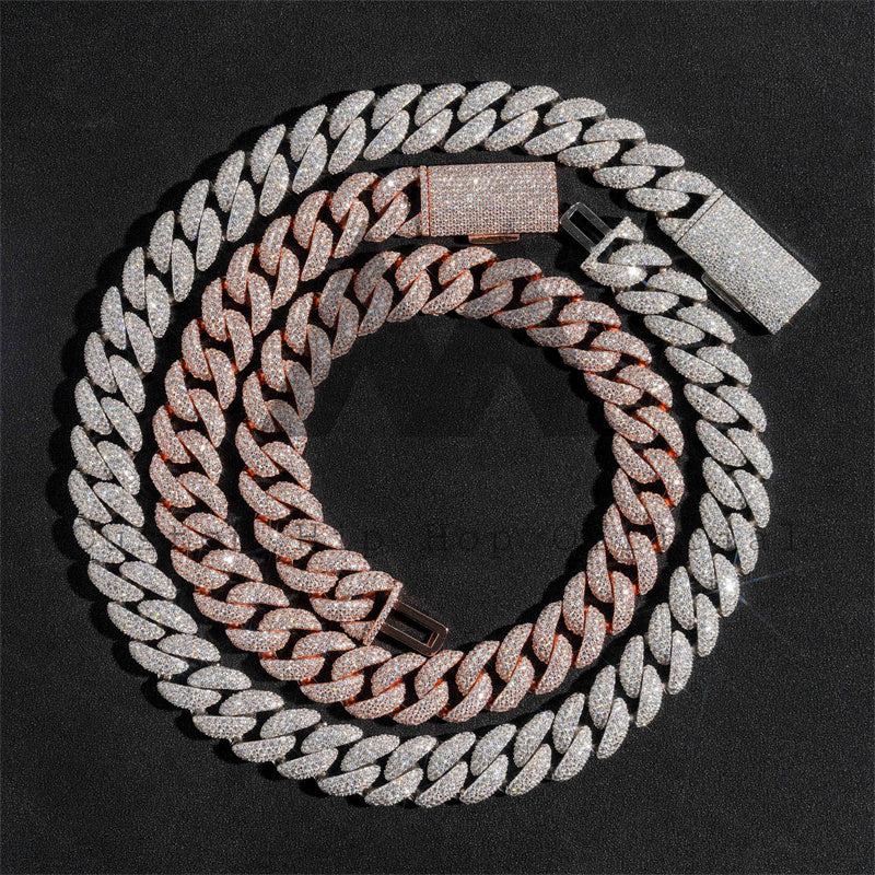 18MM Moissanite Diamond Cuban Link Chain Miami Style Iced Out for Men2
