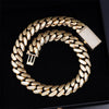 14K Gold Plated Over 925 Silver Hand Made Tight Link 20MM Moissanite Lock Plain Cuban Link Chain Miami Style