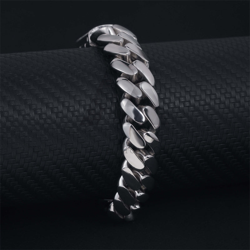 12MM Plain Cuban Link Bracelet With VVS Moissanite Diamond Gra Certificated