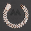 Hip Hop Jewelry 15MM Width Rose Gold Two Tone Solid Silver 925 Moissanite Cuban Link Bracelet4