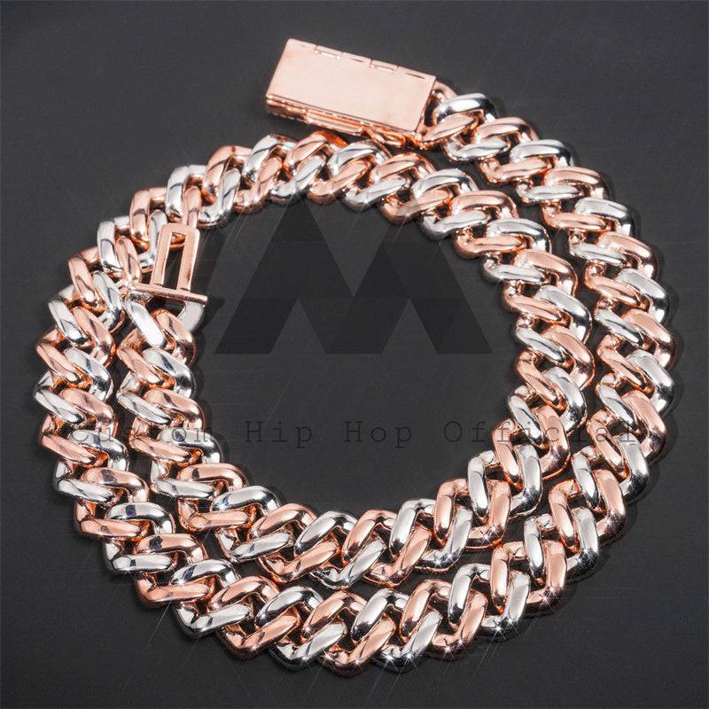 Miami Cuban Link Chain Silver 925 18MM Three Rows Iced Out Moissanite Diamond Hip Hop Jewelry5