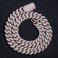 16MM Moissanite Two-Tone Cuban Link Chain 14K Gold