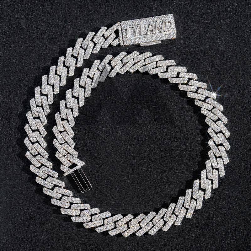 Personalized 925 Silver Moissanite Cuban Link Chain hip hop jewelry