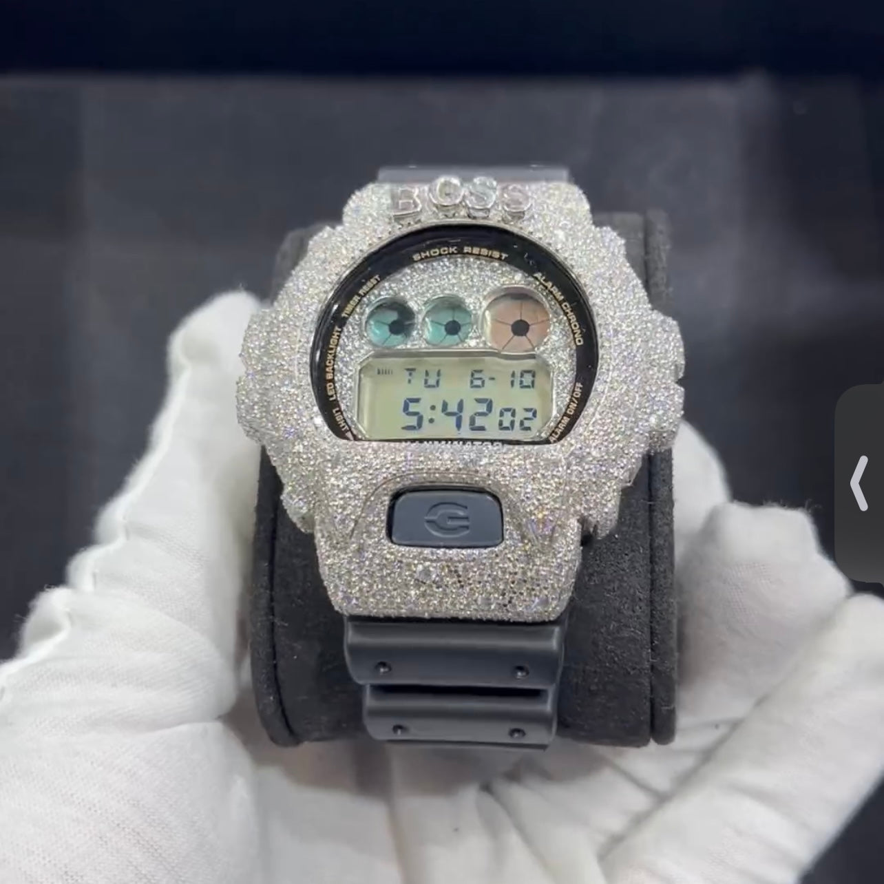 Custom Boss G Shock DW6900 Moissanite Watches Case 10K Gold