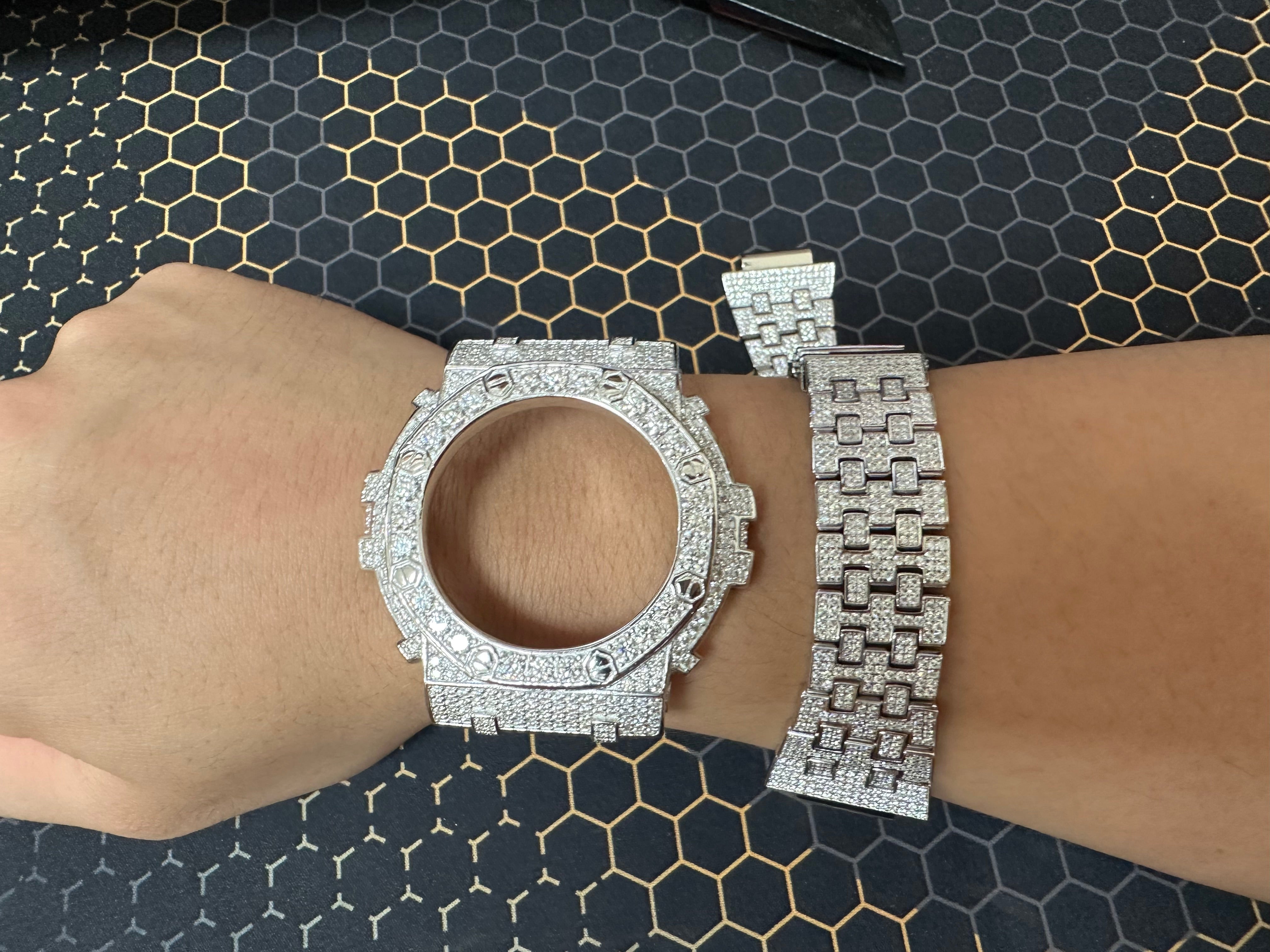 Custom G Shock GA100 Moissanite Watches Case 14K Gold