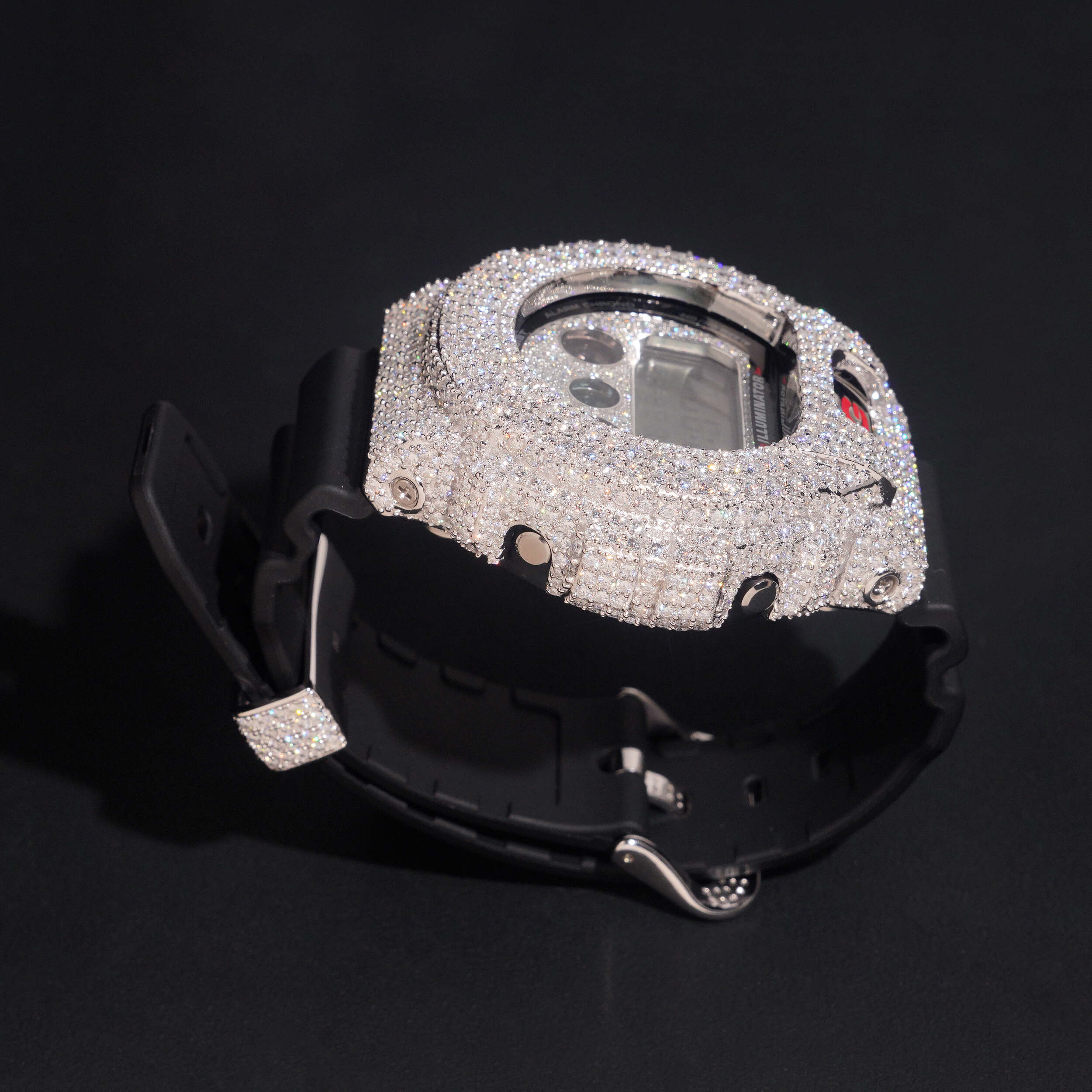 Custom G Shock Iced Out DW6900 Moissanite Watches Case 14K Gold