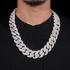 Custom Name Clasp 23mm Mosaic-Set diamond Cuban Link Chain 14K Gold