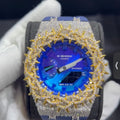 Custom Two Tone Moissanite Diamond G Shock GA2100 Watch Case 10K Gold