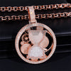 Rose Gold Rotating Iced Out 2.5" Custom Moissanite Hip Hop Pendant