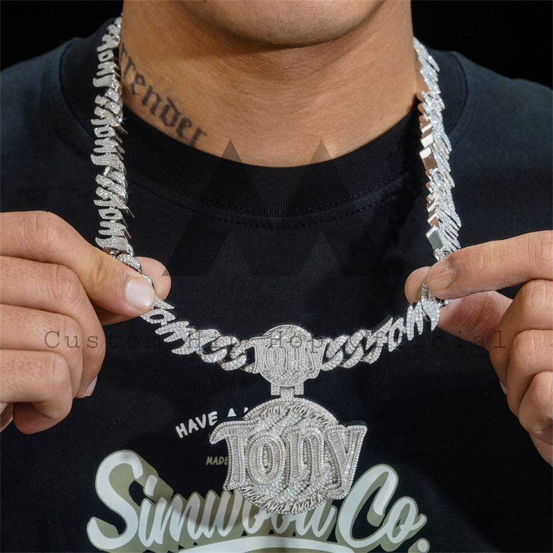 Personalized Moissanite Diamond Hip Hop Chain Custom Rapper Jewelry2