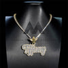 Solid Silver Iced Out Angel Tiffany Name 3" Width Custom Moissanite Name Pendant With 4MM Tennis Chain