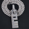 Custom Made Vertical Siced Iced VVS Moissanite Diamond Letter Name Pendant