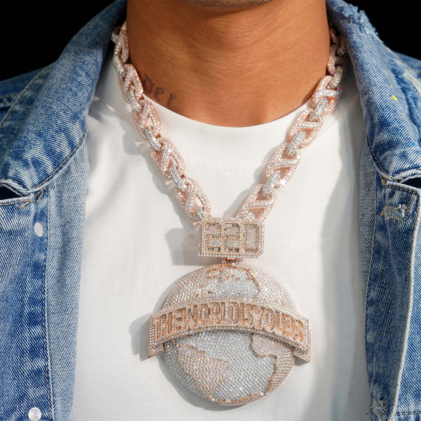 Hip Hop 3D Design Custom Made Iced Out VVS Moissanite Diamond Earth Pendant