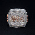 Men Iced Out Buss Down Rose Gold Two Tone Hip Hop VVS Moissanite Custom Championship Ring