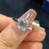 18K White Gold 2CT Emerald Cut DVD Lab Diamond Engagement Ring For Women