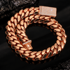 22MM Miami Cuban Link Chain 14K Rose Gold with Moissanite Clasp