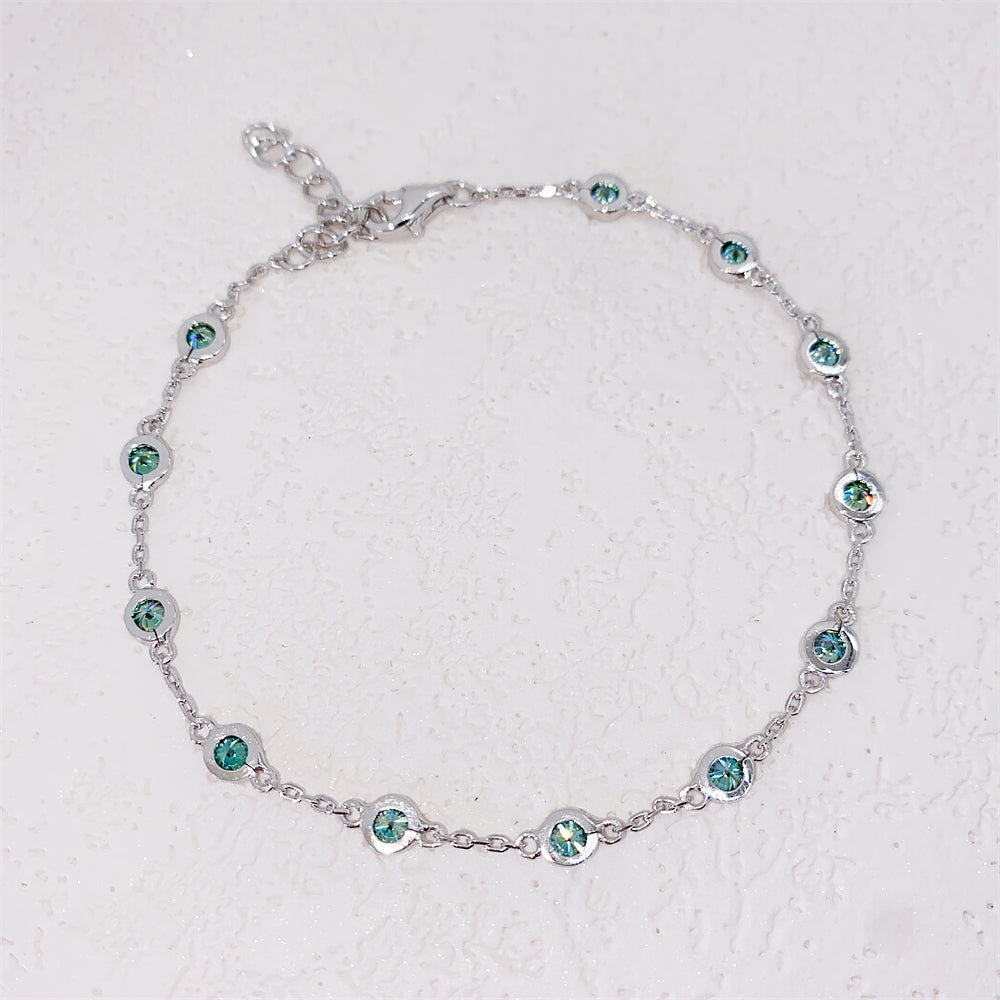 Stylish Cute Design 925 Sterling Silver Women Tiffany Blue Moissanite Necklace Pass Diamond Tester