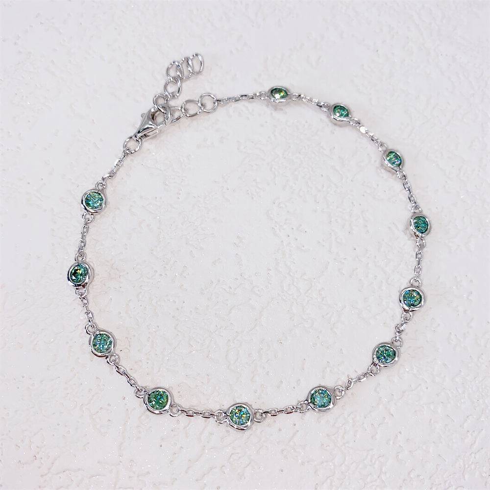 Stylish Cute Design 925 Sterling Silver Women Tiffany Blue Moissanite Necklace Pass Diamond Tester