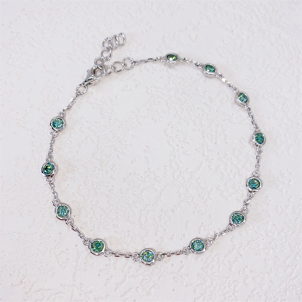 Стильный милый дизайн из стерлингового серебра 925 пробы для женщин Тиффани синий муассанит ожерелье пройти тестер бриллиантов