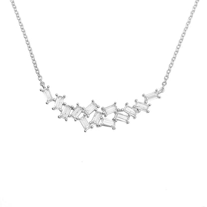 Fancy design baguette moissanite diamond necklace for women sterling silver 925 hip hop jewelry3
