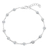 Women 925 Sterling Silver Solid Silver 3MM Bezel Setting Moissanite Diamond Necklace