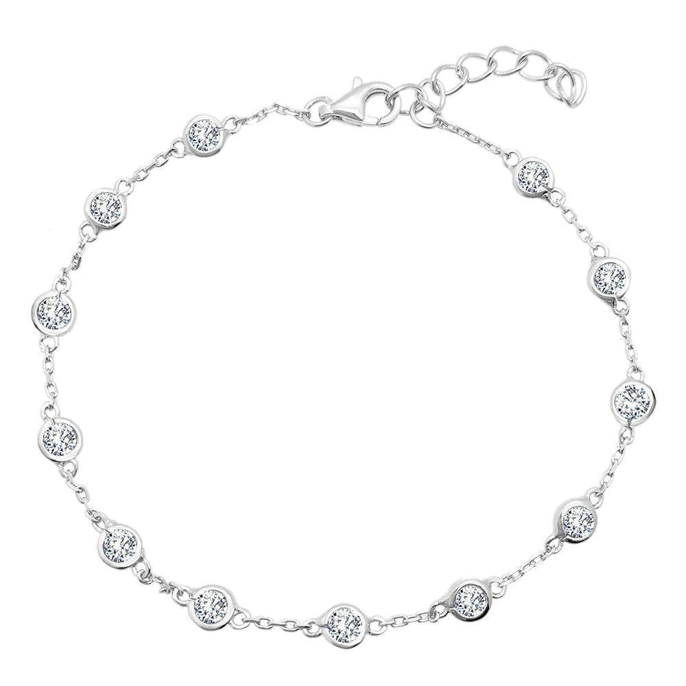 Colar feminino de prata esterlina 925, prata sólida, moldura de 3 mm, colar de diamante moissanite